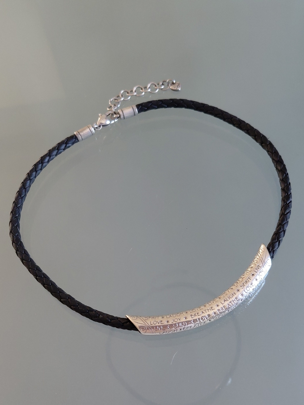 Brighton Silver Plated Braided Leather Inspirational Necklace 17.5–20"